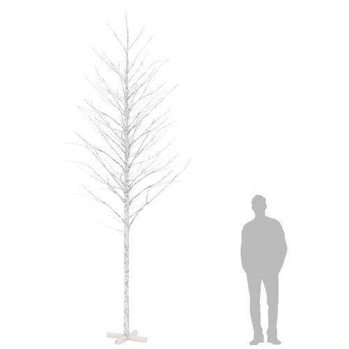LED-birketræ 400 cm 672 LED'er varmt hvidt lys hvid