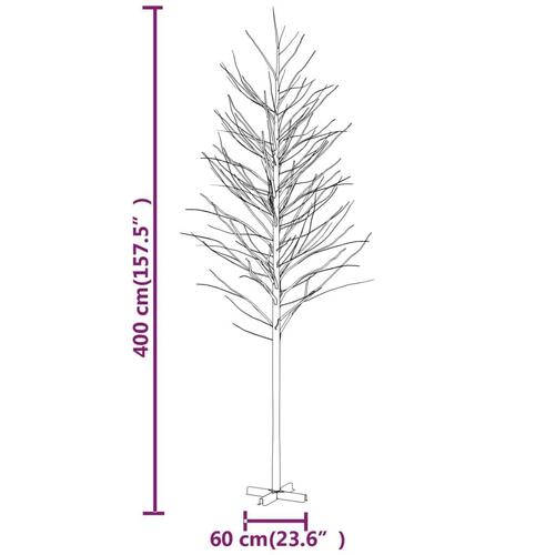 LED-birketræ 400 cm 672 LED'er varmt hvidt lys hvid