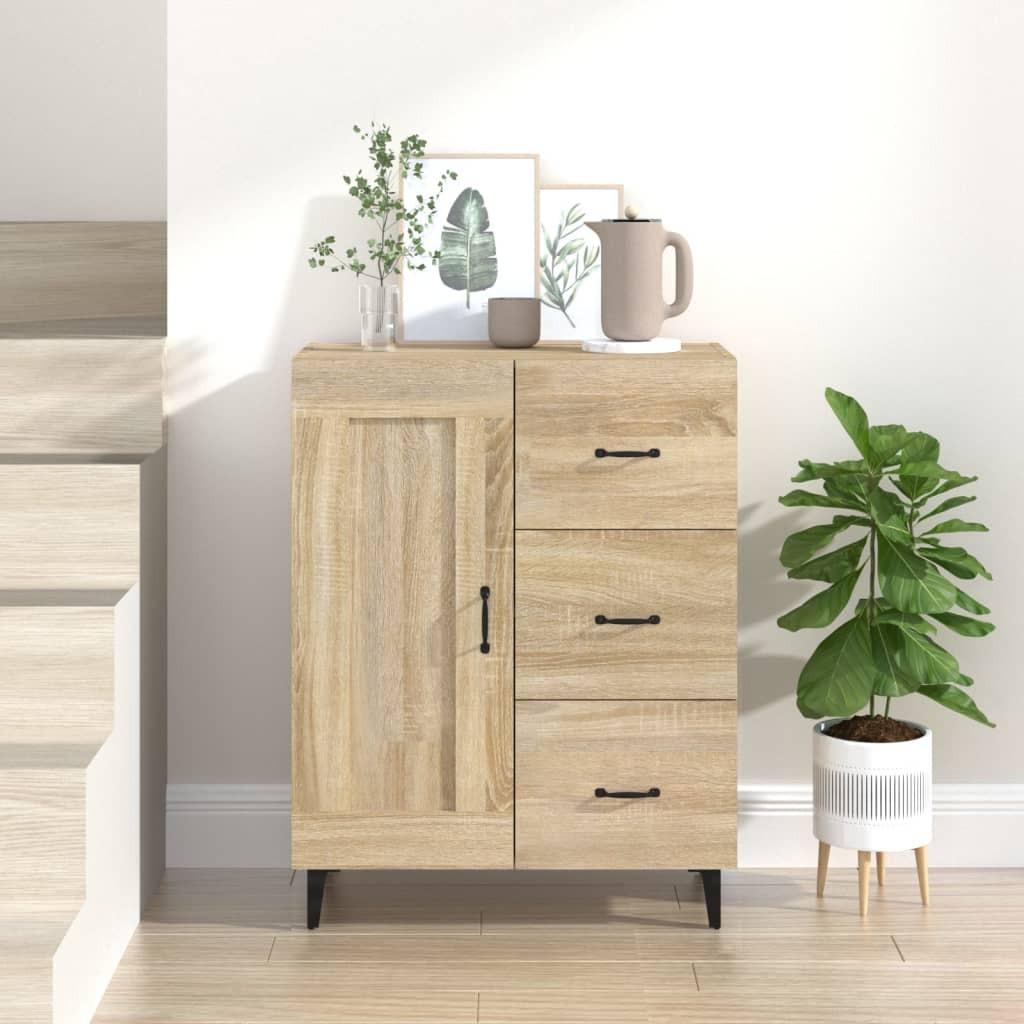 Skænk 69,5x34x90 cm konstrueret træ sonoma-eg