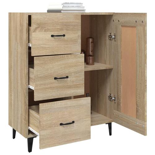 Skænk 69,5x34x90 cm konstrueret træ sonoma-eg