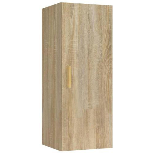Vægskab 34,5x34x90 cm konstrueret træ sonoma-eg