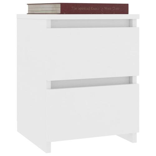 Sengeborde 2 stk. 30x30x40 cm konstrueret træ hvid