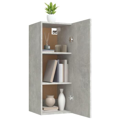 Vægskab 34,5x34x90 cm konstrueret træ betongrå