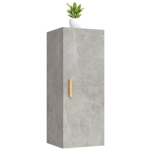 Vægskab 34,5x34x90 cm konstrueret træ betongrå