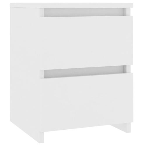 Sengeborde 2 stk. 30x30x40 cm konstrueret træ hvid