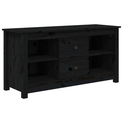 Tv-bord 103x36,5x52 cm massivt fyrretræ sort