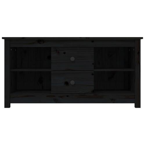 Tv-bord 103x36,5x52 cm massivt fyrretræ sort