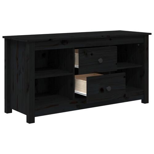 Tv-bord 103x36,5x52 cm massivt fyrretræ sort