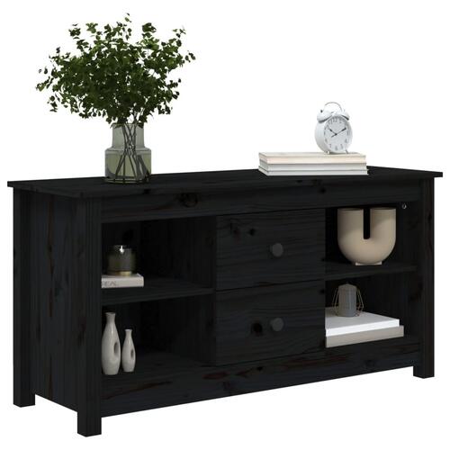 Tv-bord 103x36,5x52 cm massivt fyrretræ sort