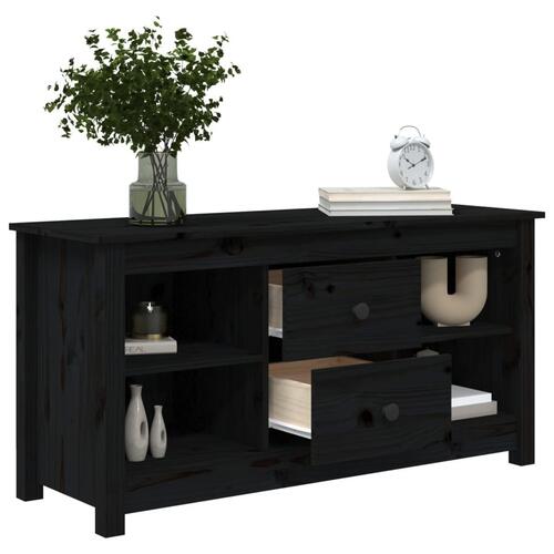 Tv-bord 103x36,5x52 cm massivt fyrretræ sort