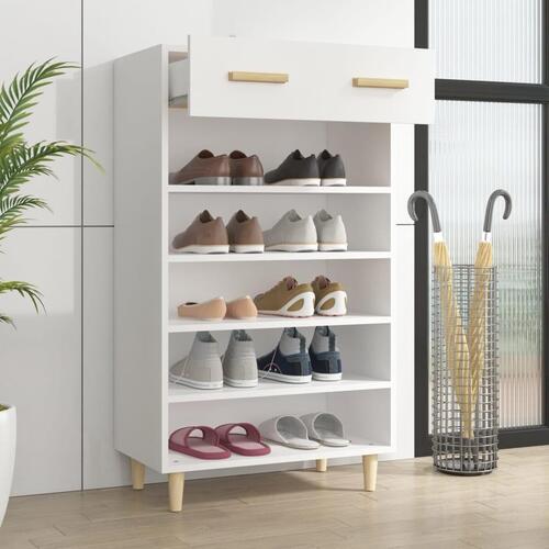 Skoreol 60x35x105 cm konstrueret træ hvid