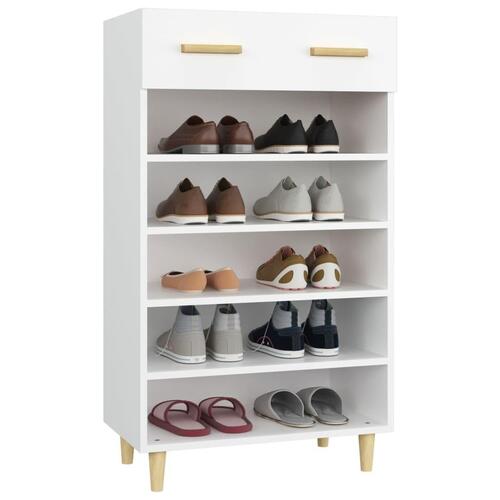 Skoreol 60x35x105 cm konstrueret træ hvid
