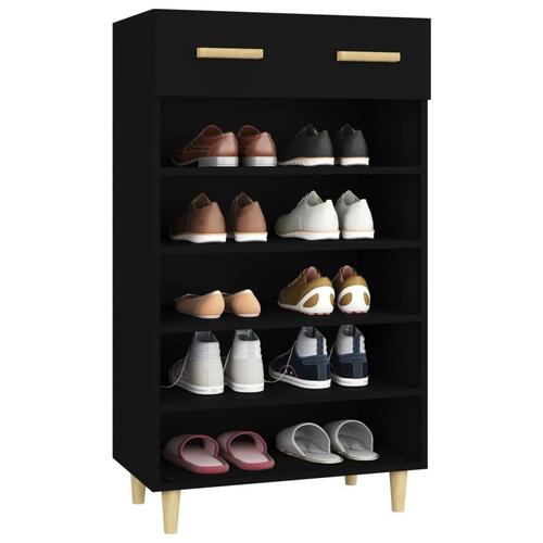 Skoreol 60x35x105 cm konstrueret træ sort