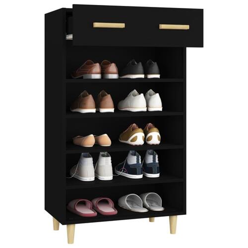Skoreol 60x35x105 cm konstrueret træ sort