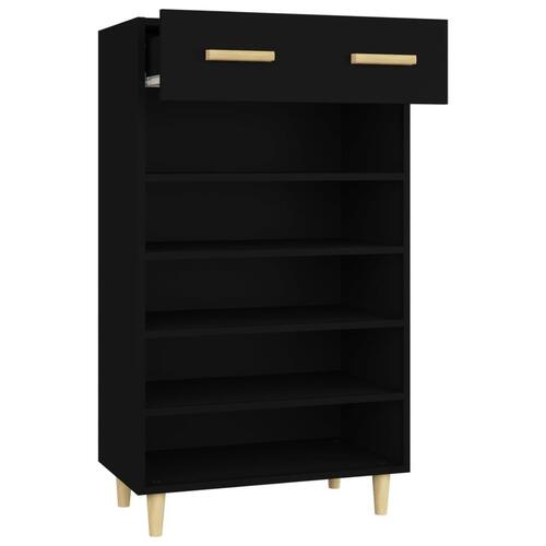 Skoreol 60x35x105 cm konstrueret træ sort