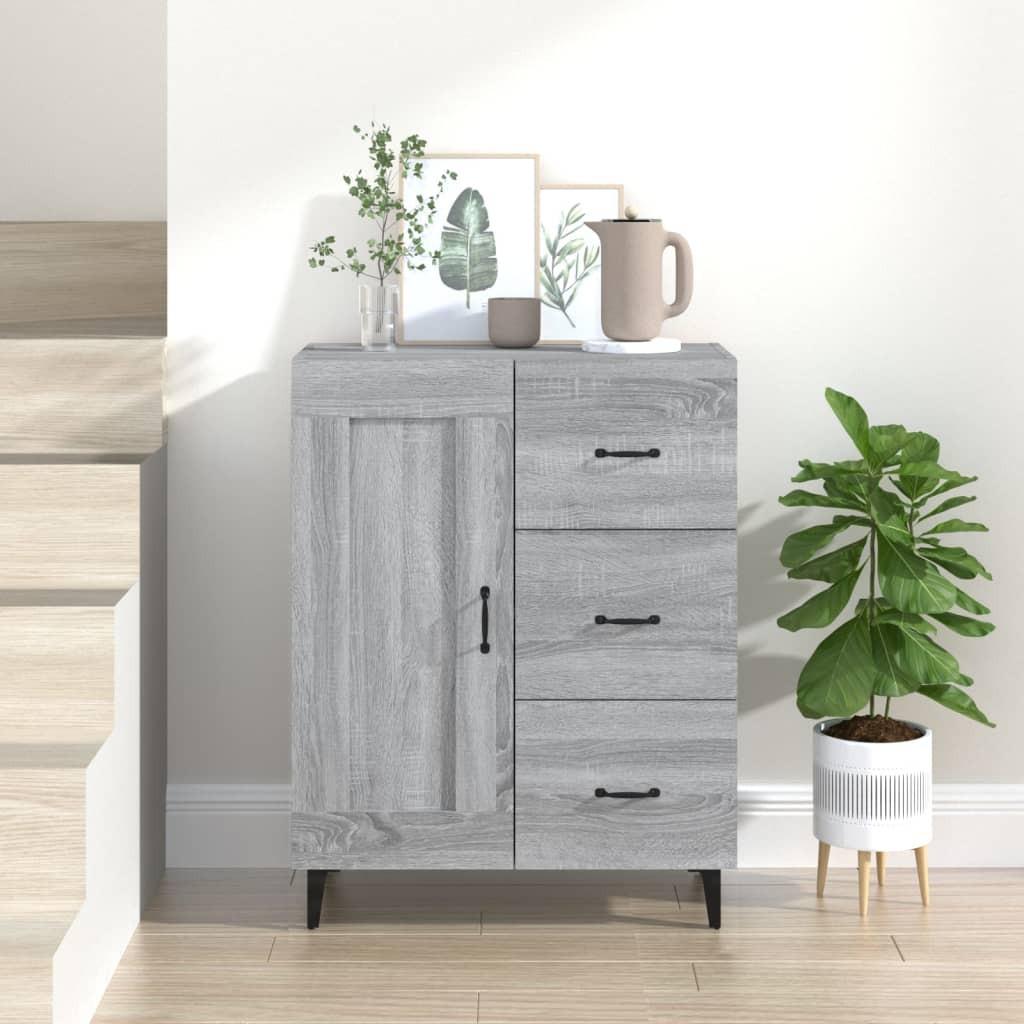 Skænk 69,5x34x90 cm konstrueret træ grå sonoma-eg