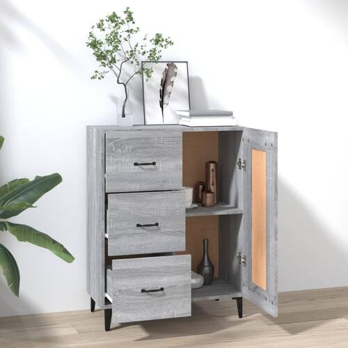 Skænk 69,5x34x90 cm konstrueret træ grå sonoma-eg