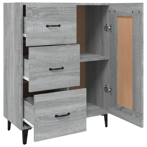 Skænk 69,5x34x90 cm konstrueret træ grå sonoma-eg