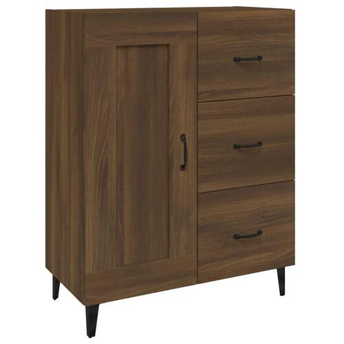 Skænk 69,5x34x90 cm konstrueret træ brun egetræsfarve