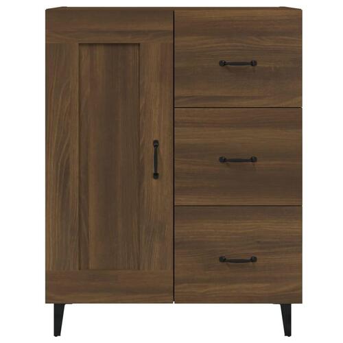 Skænk 69,5x34x90 cm konstrueret træ brun egetræsfarve