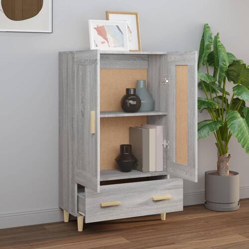 Skab 70x31x115 cm konstrueret træ grå sonoma-eg