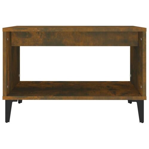 Sofabord 60x50x40 cm konstrueret træ røget egetræsfarve