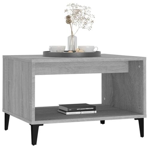 Sofabord 60x50x40 cm konstrueret træ grå sonoma-eg
