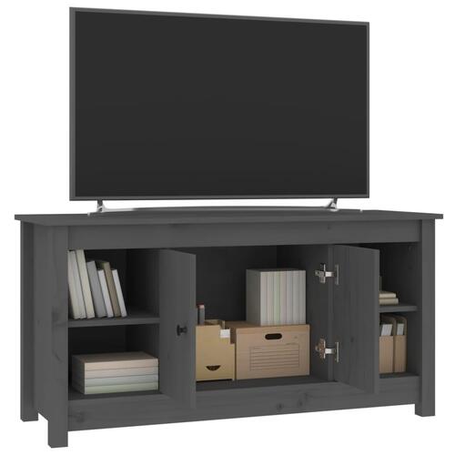 Tv-bord 103x36,5x52 cm massivt fyrretræ grå
