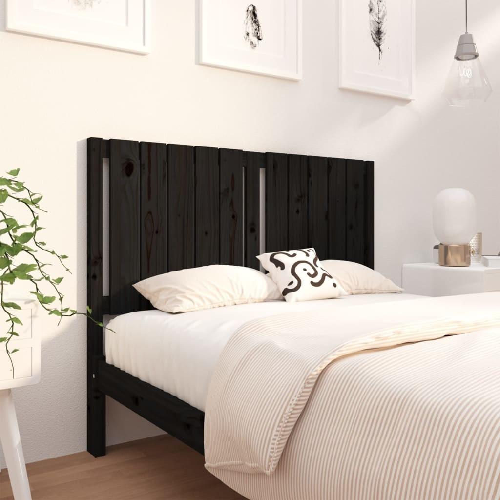 Sengegærde 125,5x4x100 cm massivt fyrretræ sort billede