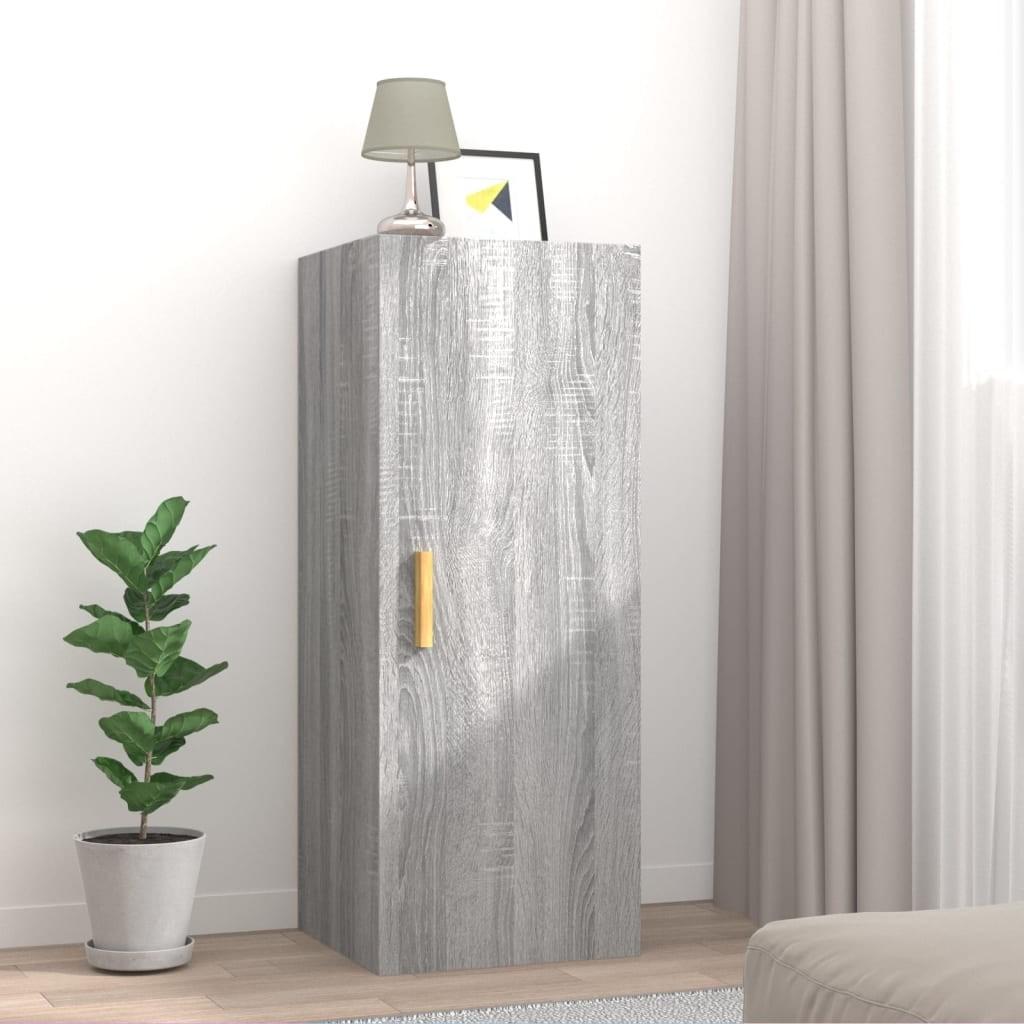 Vægskab 34,5x34x90 cm konstrueret træ grå sonoma-eg