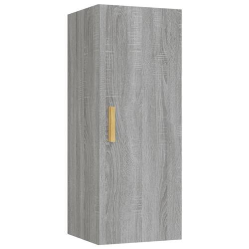 Vægskab 34,5x34x90 cm konstrueret træ grå sonoma-eg