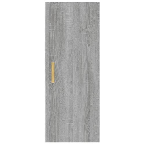 Vægskab 34,5x34x90 cm konstrueret træ grå sonoma-eg