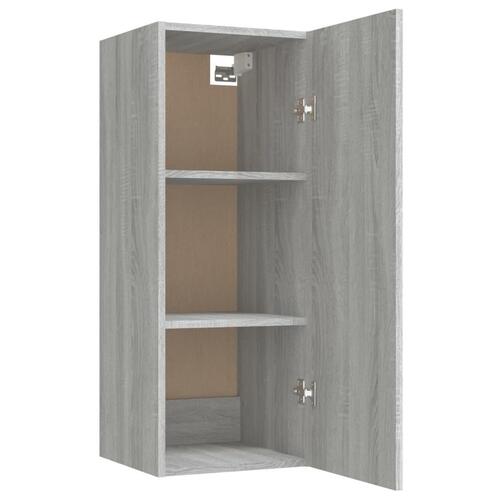 Vægskab 34,5x34x90 cm konstrueret træ grå sonoma-eg