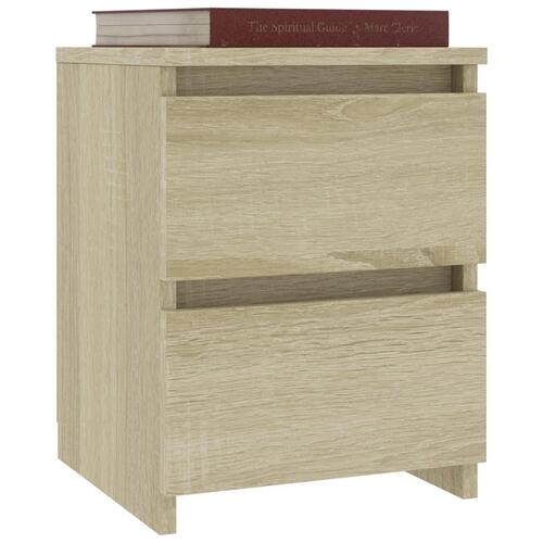 Sengebord 30x30x40 cm konstrueret træ sonoma-eg