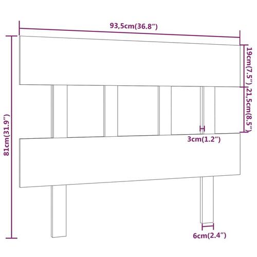 Sengegærde 93,5x3x81 cm massivt fyrretræ