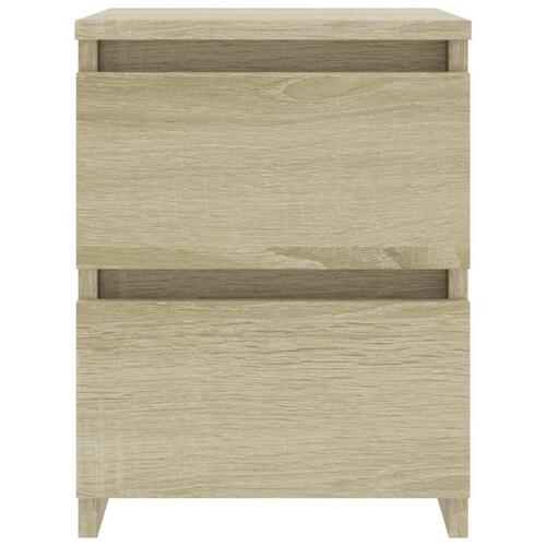 Sengeborde 2 stk. 30x30x40 cm konstrueret træ sonoma-eg