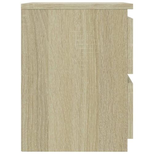 Sengeborde 2 stk. 30x30x40 cm konstrueret træ sonoma-eg