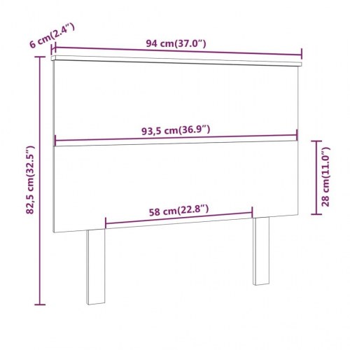 Sengegærde 94x6x82,5 cm massivt fyrretræ sort