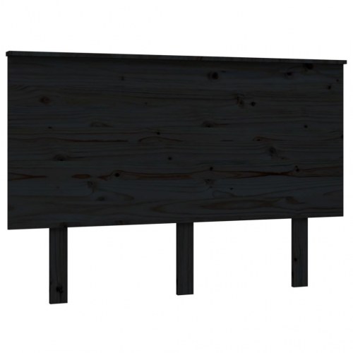 Sengegærde i massivt fyrretræ - sort, 124 x 6 x 82,5 cm