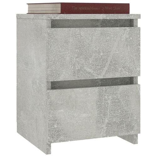 Sengeborde 2 stk. 30x30x40 cm konstrueret træ betongrå