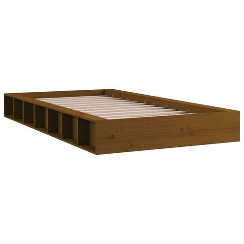 Sengeramme 75x190 cm Small Single massivt træ gyldenbrun