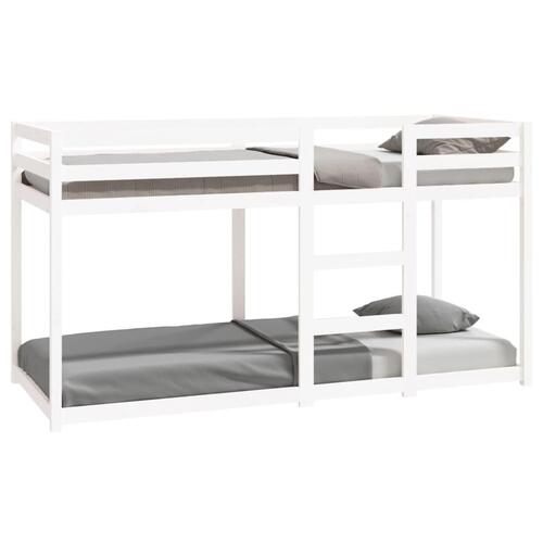 Køjeseng 80x200 cm massivt fyrretræ hvid