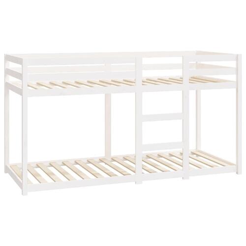 Køjeseng 80x200 cm massivt fyrretræ hvid