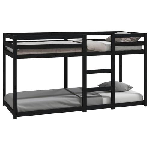 Køjeseng 80x200 cm massivt fyrretræ sort