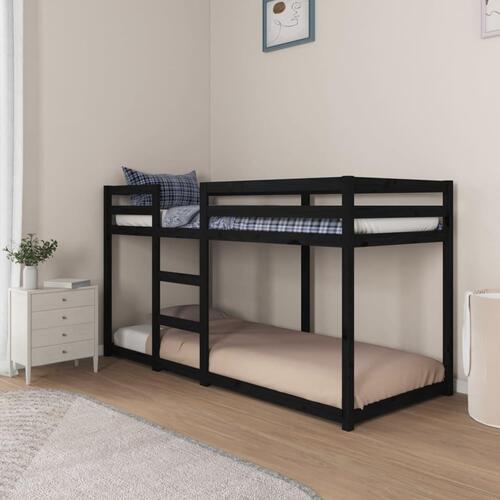 Køjeseng 80x200 cm massivt fyrretræ sort