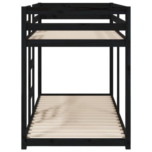 Køjeseng 80x200 cm massivt fyrretræ sort