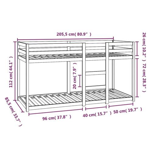 Køjeseng 80x200 cm massivt fyrretræ sort