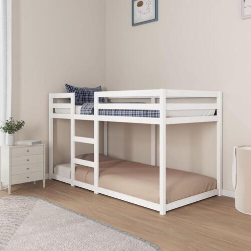 Køjeseng 90x190 cm massivt fyrretræ hvid