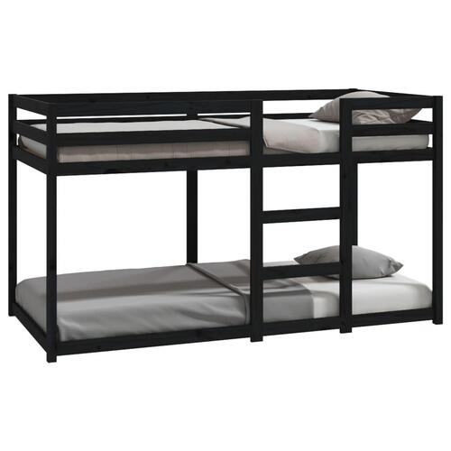 Køjeseng 90x190 cm massivt fyrretræ sort