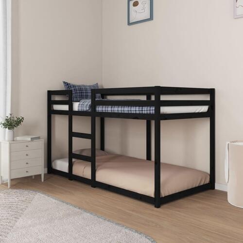Køjeseng 90x190 cm massivt fyrretræ sort